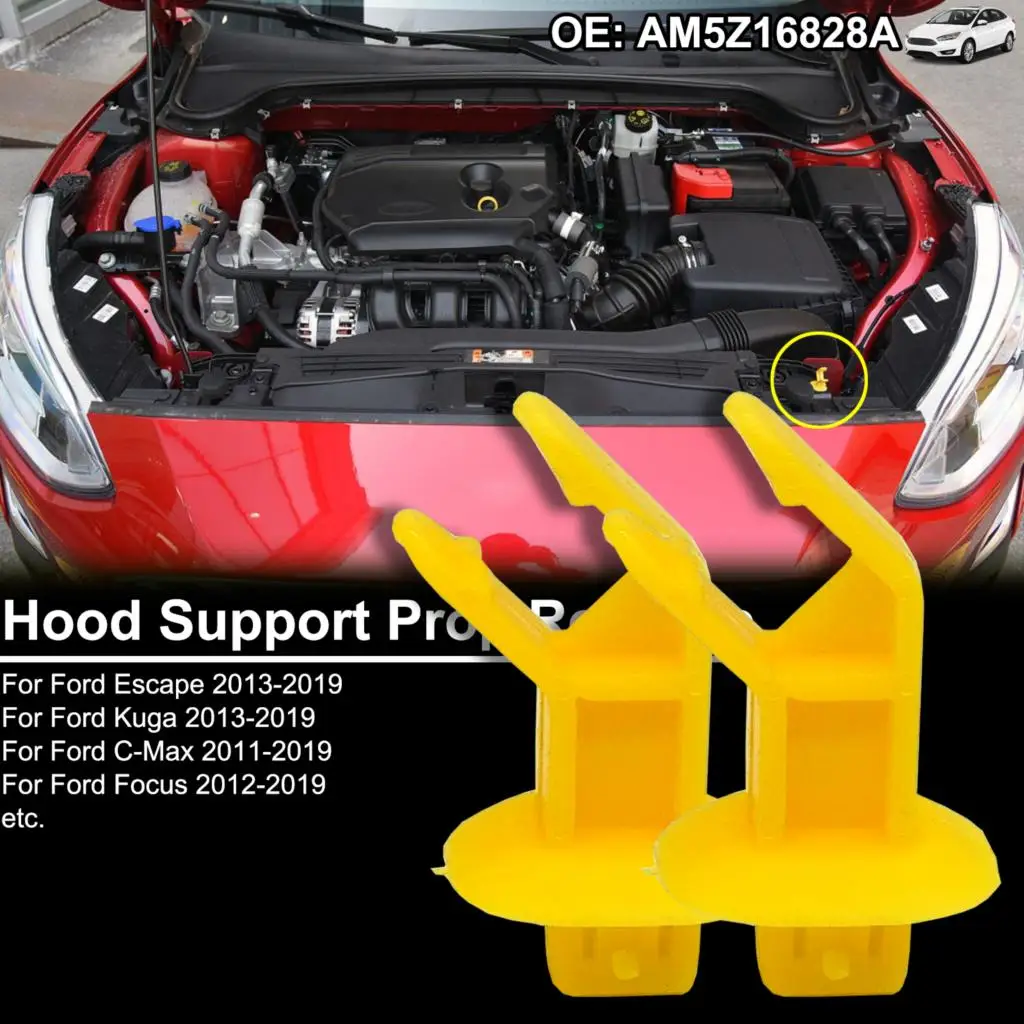 2pcs For Ford Escape Kuga C-Max Focus Rod Hood Support Prop Clip AM5Z16828A Car Replacement Parts 2013 2014 2015 2016 2017 2018