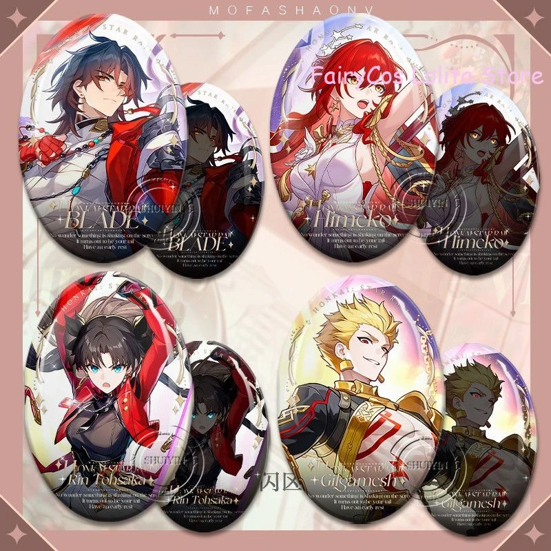 

Honkai：Star Rail Murata Himeko Gilgamesh Anime Cartoon Ellipse Badge Cosplay Pendant Game Reflective Brooch Bedge Decoration