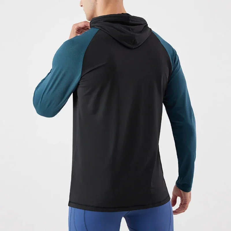 Men Hoodies Autumn Running Fitness Casual Hooded Quick Dry Jogging Sweatshirts Pullover Shirts with Hood Outdoor Gym Hoodie Man