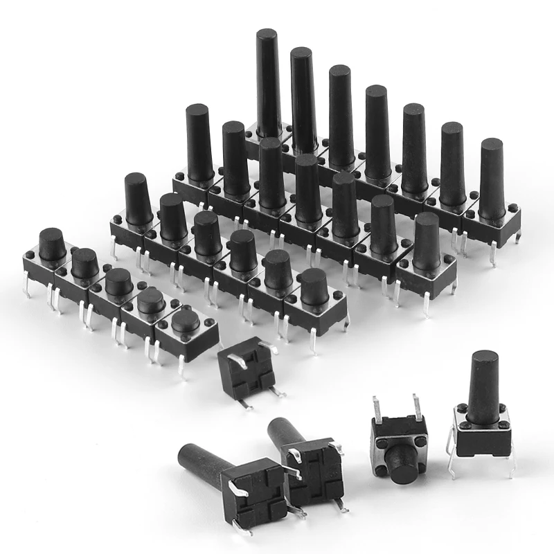 20PCS microinterruttore a pulsante in miniatura interruttore tattile tattile momentaneo 6 x6x4.3/5/5.5/6/7/8/9/10/11mm Mini microinterruttore 6x6mm