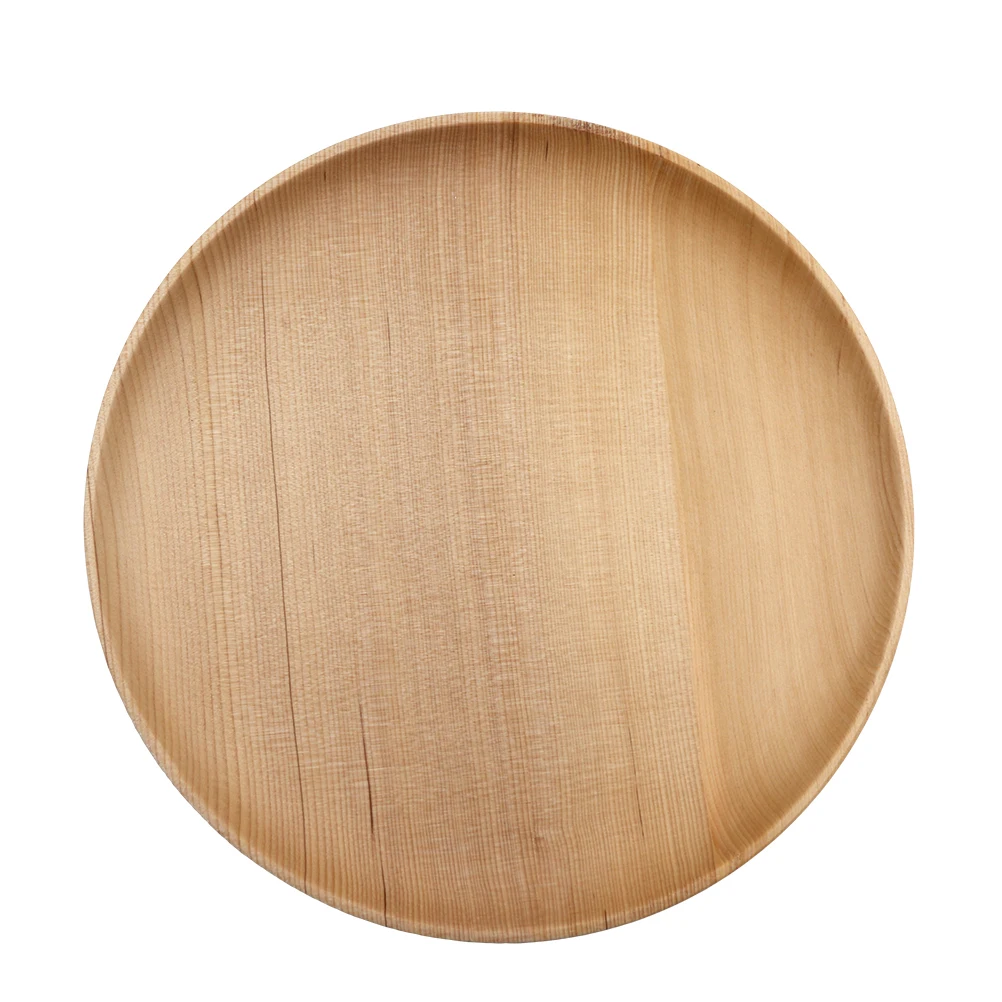 

Dessert Plates Wooden Dinnerware Round Serving Platter Eco Friendly Leak Resistant Perfect for Dinner Entertaining Holiday Meals