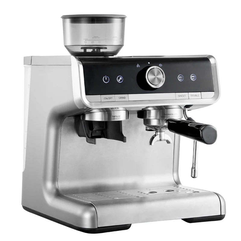 NEW Barsetto BAE01 Espresso Coffee Machine with Grinder Electric Coffee Maker Commercial 15Bar Pump Pressure Steam Milk Frother