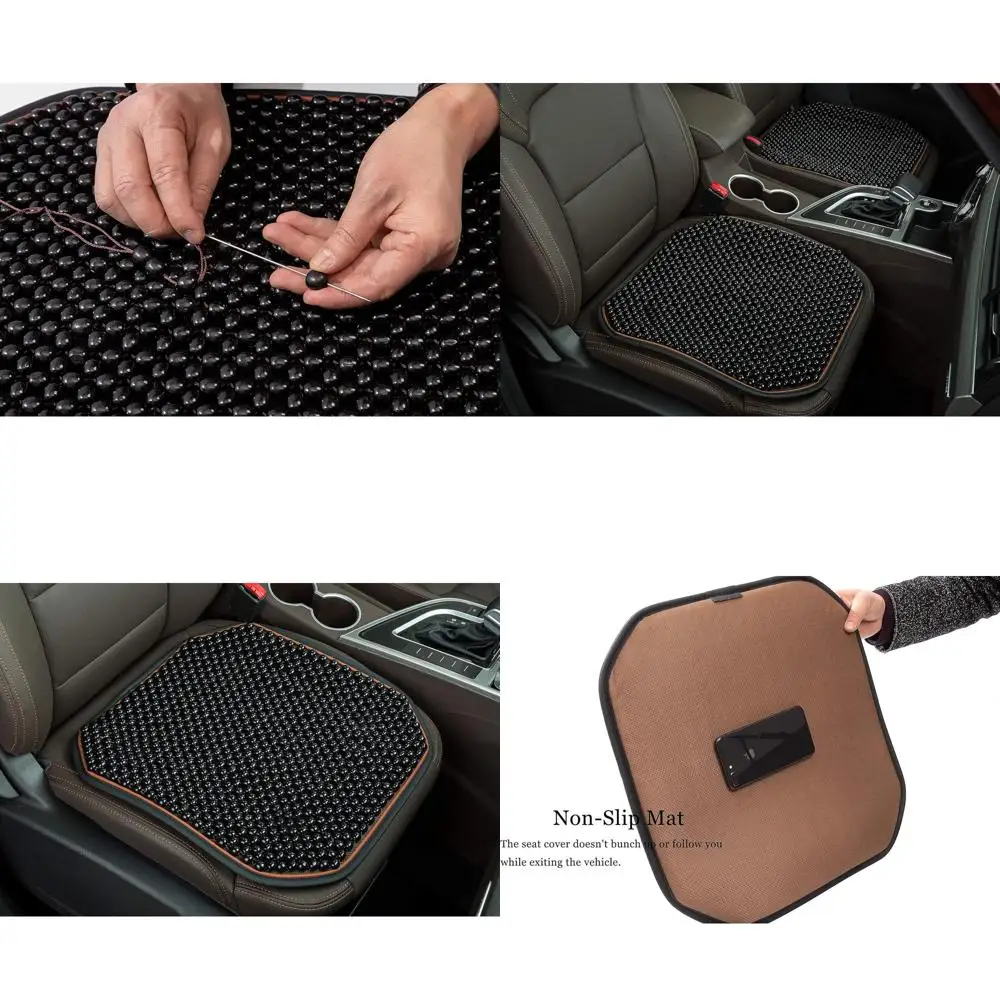 

Beaded Car Seat Cushion Massaging Durable Large Beaded seat Covers for Cars Chair Trucks for Autumn Summer 1-PC (1-Black-FD)