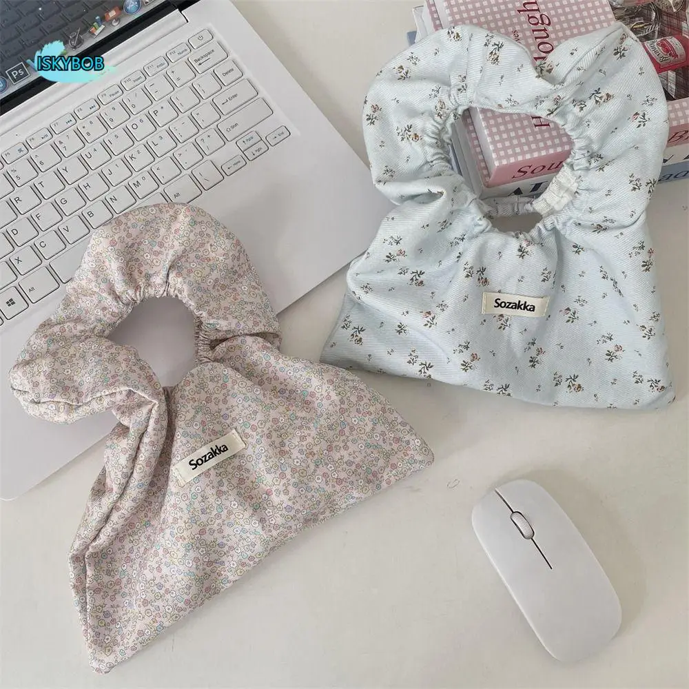 

Portable Sweet Floral Canvas Bag Flower Lace Printing Handbag Purse Cute Wrist Bag Students