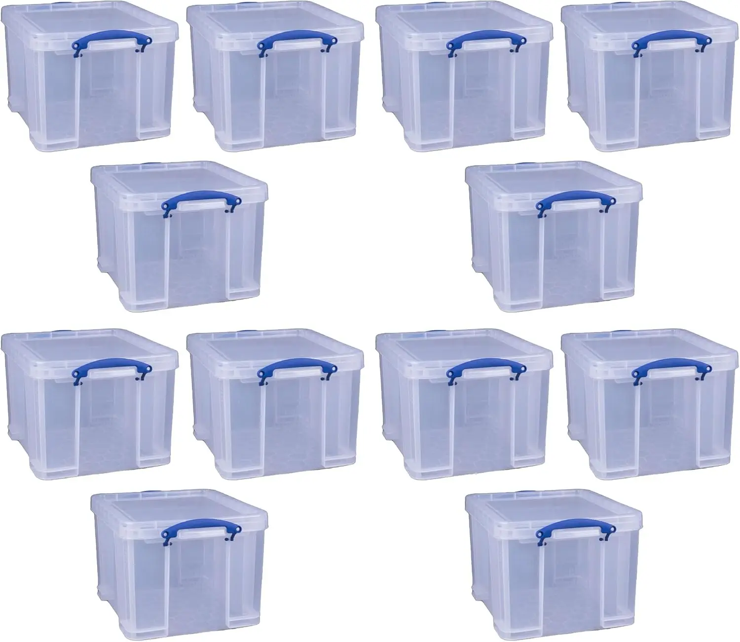 32 Liters Storage Bin Container With Snap Lid And Clip Lock Handles For Lidded Home And Office Storage Organization, 12 Pack