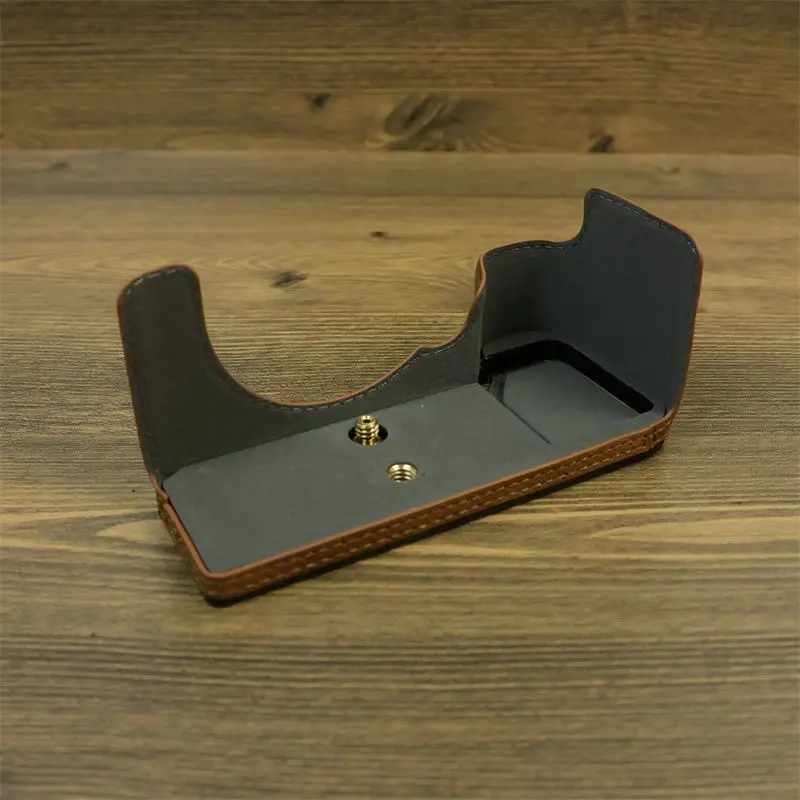 Camera Half Case For Sony ILCE-7c2 leather camera case protective case a7cr a7c2 Camera Protective Cover with 1PCS tempered film