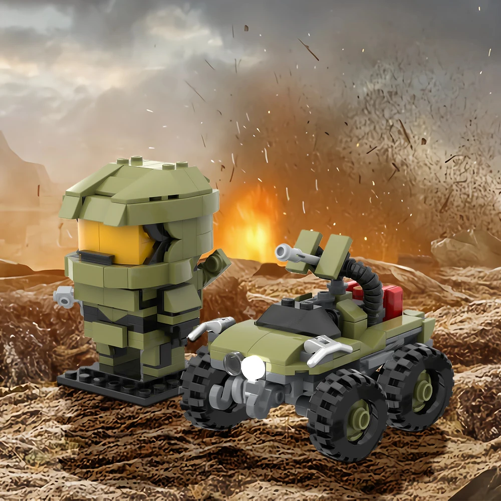 

Master Chief and Warthog Model Building Blocks Carrier Man Set Brick Toys Assembly Building Blocks Decorative Ornaments