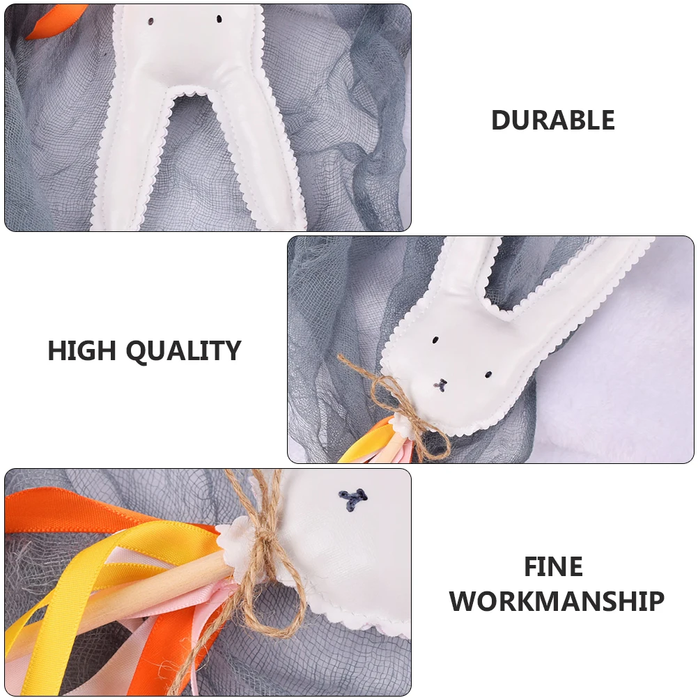 

2pcs Easter Party Fairy Stick Rabbit Pattern Kids Plaything Long Lasting Use Fine Craftsmanship Simple Color Character