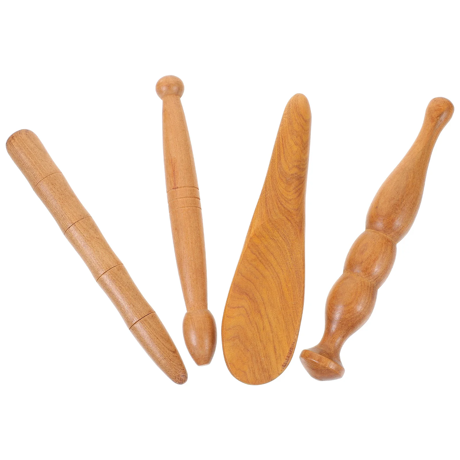 Barras de masaje de puntos de acupuntura para pies, masajeadores manuales de madera para relajación muscular corporal, herramientas de spa para aliviar el dolor, masajeador anticelulítico, 4 Uds.
