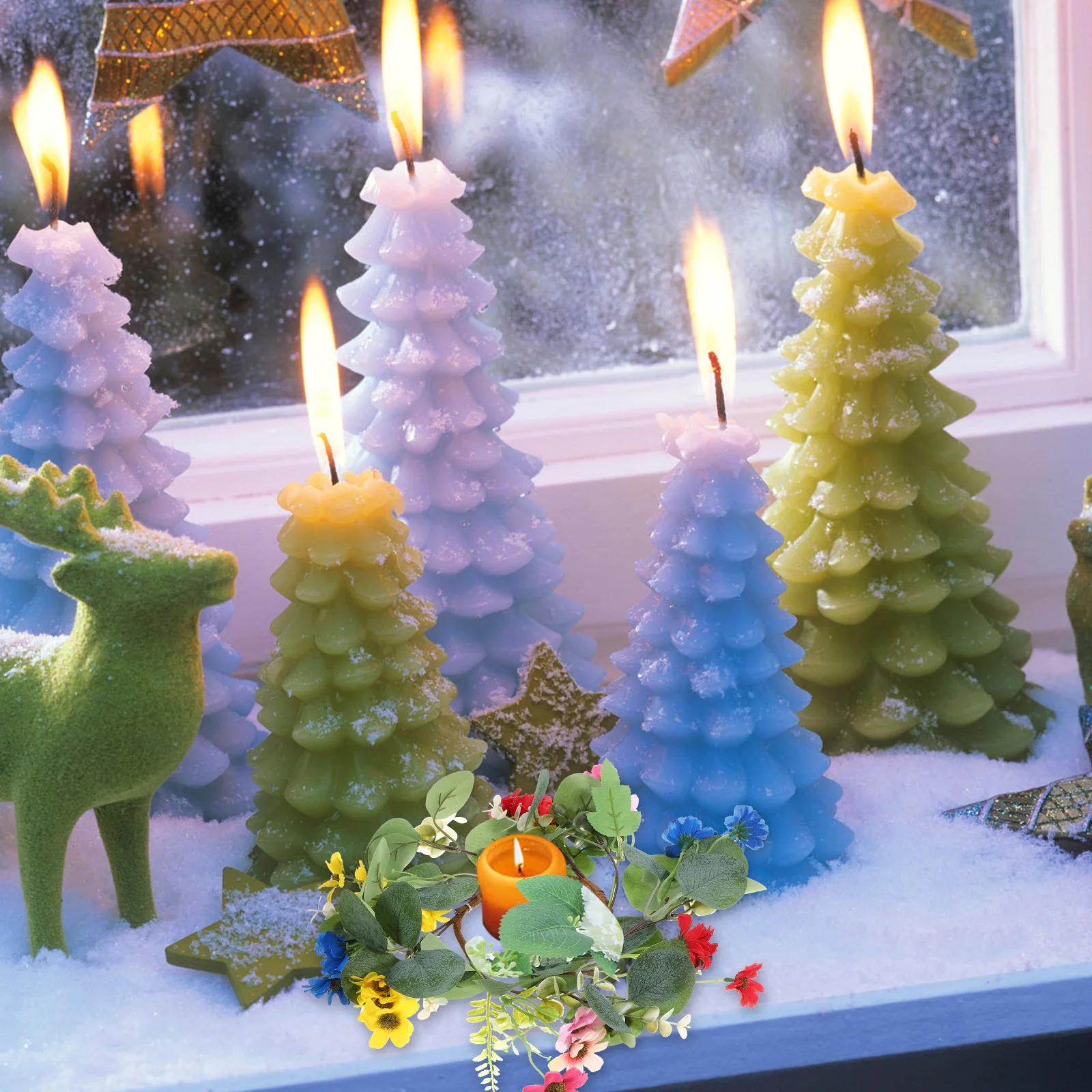 

2pcs Daisy Flower Wreath Eucalyptus Leaf Ring Small Green Wreaths For Table Decor Wedding Centerpiece Spring Rings