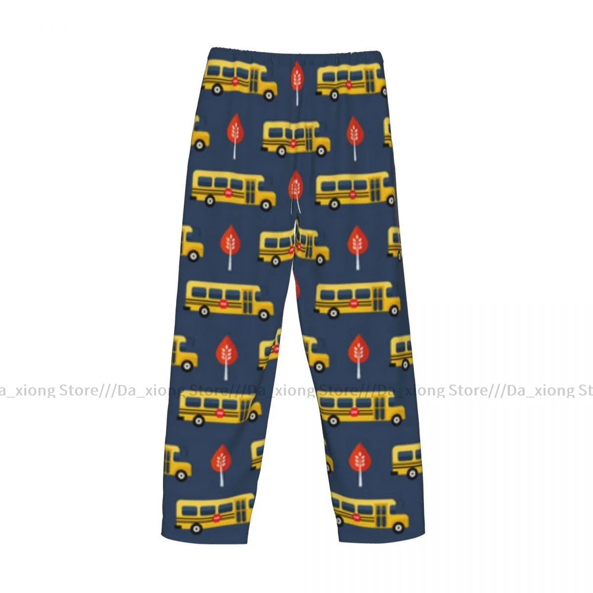 Men Sleep Bottoms Male Lounge Trousers Men's Cute School Bus Pattern Pajama Pants