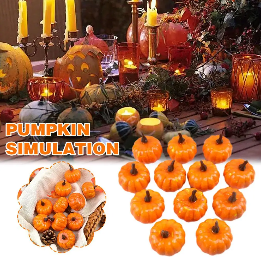 12 Pack Small Artificial Lifelike Pumpkin Fall Mini Pumpkins For Home Garden Fall Decor Thanksgiving Or Halloween Decoratio L0H8