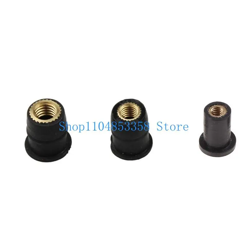 652F 10Pcs Motorcycle Rubber Well Nut Blind Fastener Screws Windscreen Fairing Cowl Easy to Install