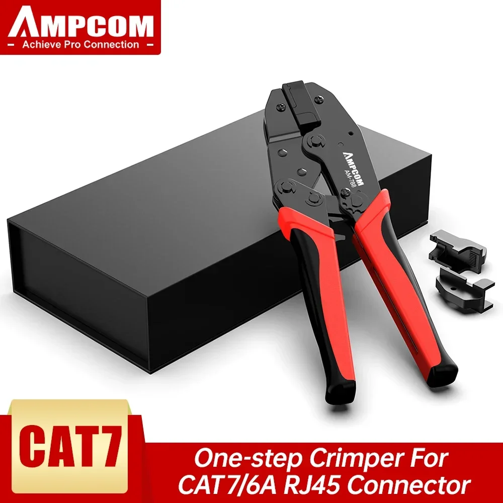 ampcom-one-step-rj45-ratcheting-crimper-network-tool-for-cat6a-cat7-shielded-connector-with-2pcs-replaceable-crimping-dies
