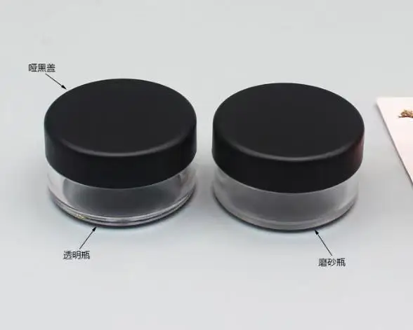 500pcs/lot transparent jar with matt black lid