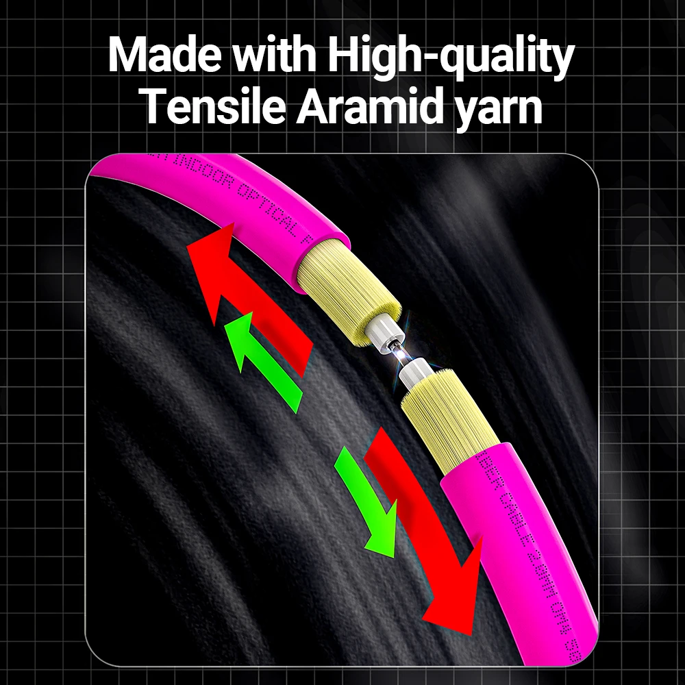 AMPCOM SC - FC UPC OM4 광섬유 패치 케이블 40G 다중 모드 이중, 50/125μm, OD 2.0mm, LSZH OFNR, 1-100미터
