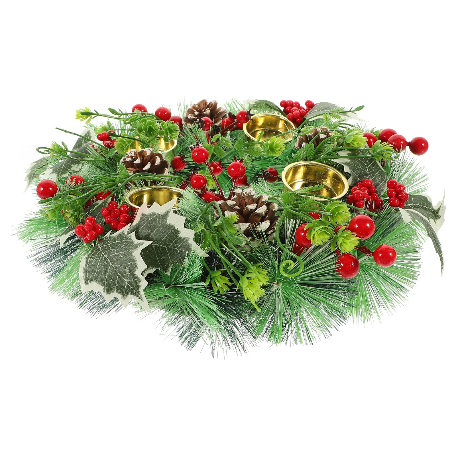 

Christmas Wreath Xmas Pillar Ring Holiday Wedding Decoration Door Hanging Ornament Table Decor