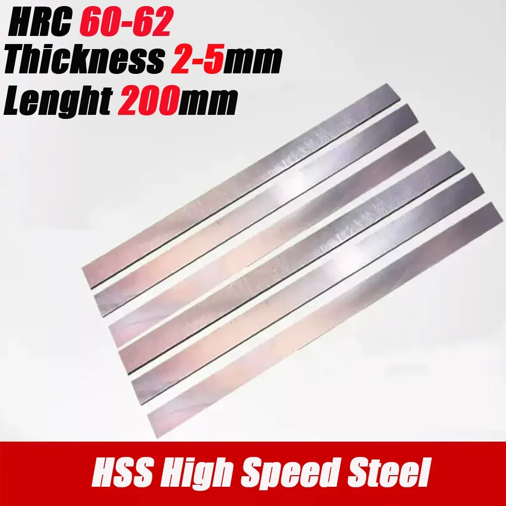 1Pcs HSS High Speed Steel Square Turning Tools HRC60-62 White Steel Bar Blade CNC Lathe Machining Tools Thickness 2/3/4/5mm