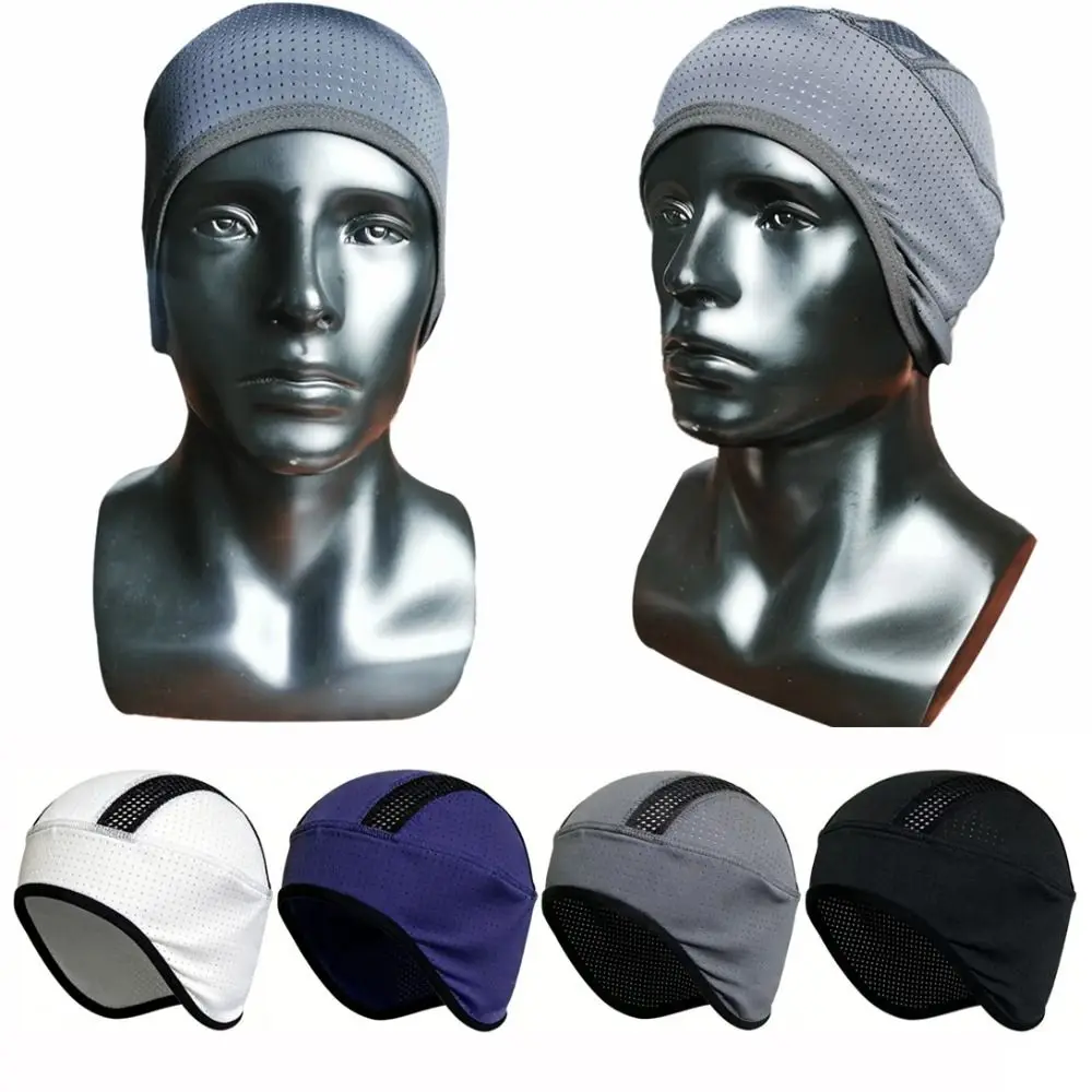 Comfortable Ice Silk Motorcycle Helmet Inner Cap Quick Dry Mesh Racing Cap Sun Protection Sweat Wicking Cycling Cap for Cycling