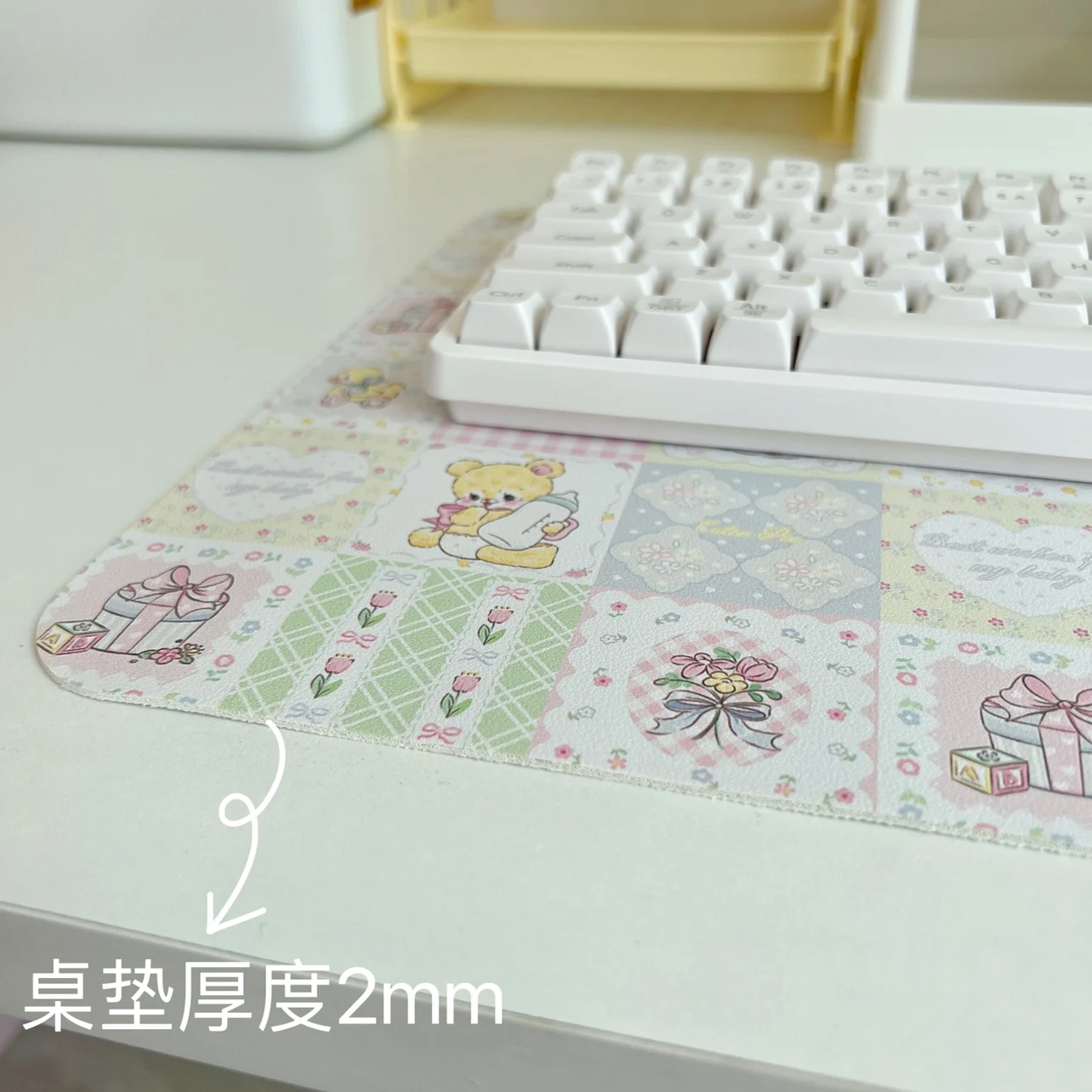 لطيف فتاة كبيرة الحجم ماوس الوسادة بولي Leather الجلود مقاوم للماء المضادة للانزلاق طالب عنبر الجدول حصيرة مكتب تعلم لوحة المفاتيح الكمبيوتر #3