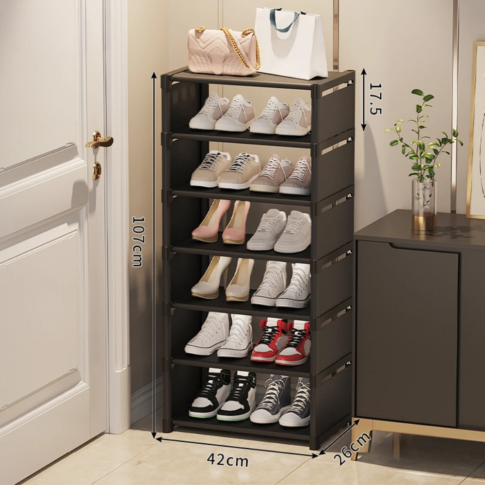 Multilayer Dustproof Shoe Cabinet Household Stackable Simple and Easy Entry Level Shoes Rack Simplicity Metal Organizer Shelves image 4