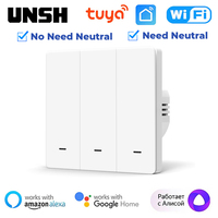 Tuya EU UK Smart WiFi/Zigbee Light Switch Push Button No/With Neutral Wire Switch Smart Life Via Alexa Google Home Yandex Alice
