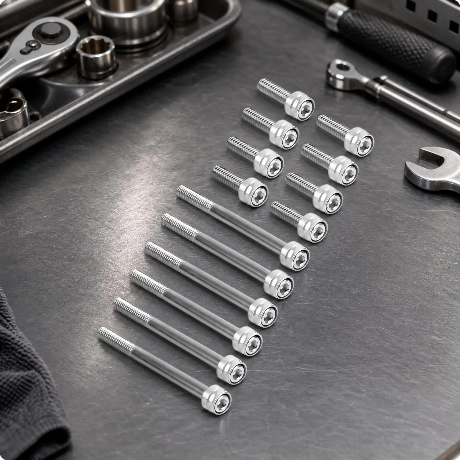 Metal Engine Screw Cover Decorative Bolt for Motorcycle Bay Refresh Hex Socket Fastener Kit Replacement Hardware for Select