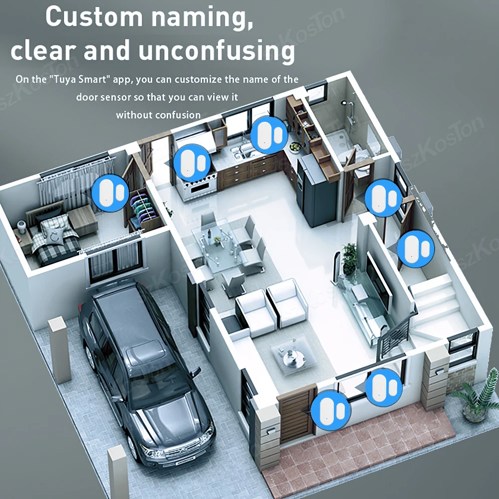 Imagem -06 - Tuya Smart-sensor de Porta Zigbee 3.0 Detector de Abertura e Fechamento Notificação de Controle Aplicativo Smartlife Compatível com Alexa e Google Home 16 Pcs