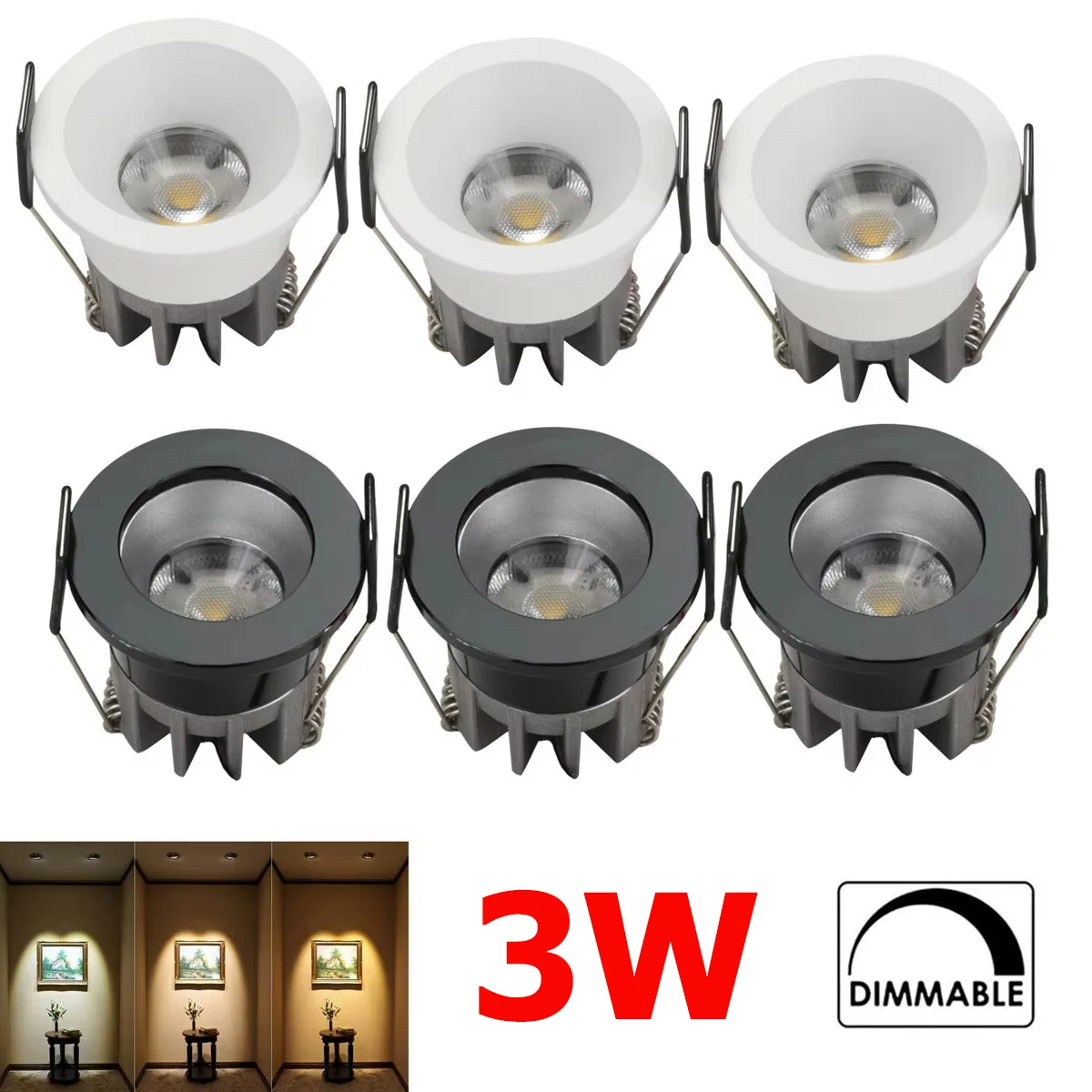 

3W LED COB Downlight With Driver Dimmable Recessed Warm White Spotlight Spot Light 220V Lighting Decorative Bulb Lights For Room