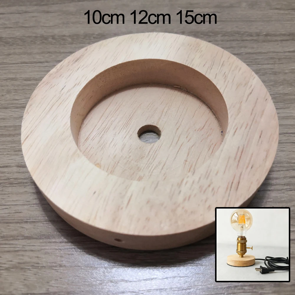 100mm 120mm 150mm Wood Table Lamp Base High quality Round  Solid Wood Display Lamp Base Light Parts Stand for DIY Table Lamp