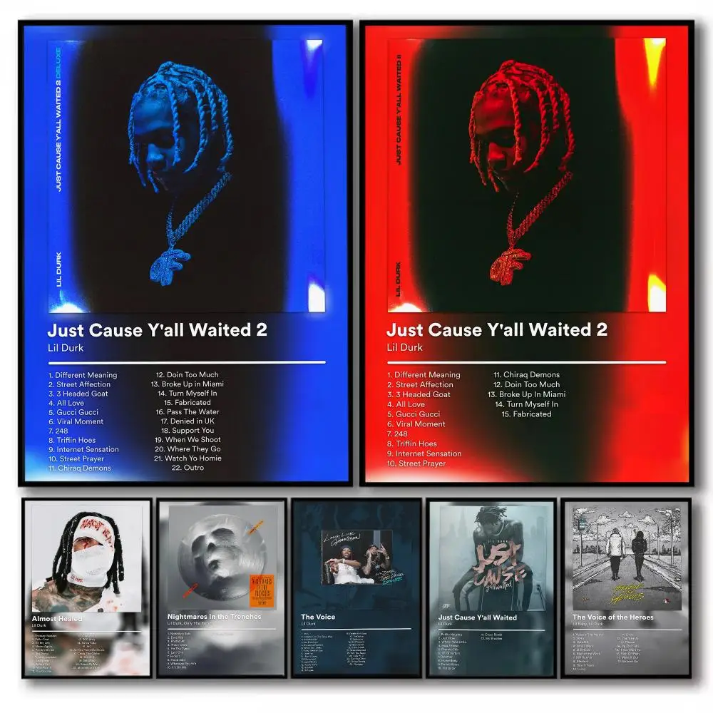 Rapper L-Lil Durk Album Poster PP Wall Decor Posters Celebrity Music Art Prints Bedroom Office Gift