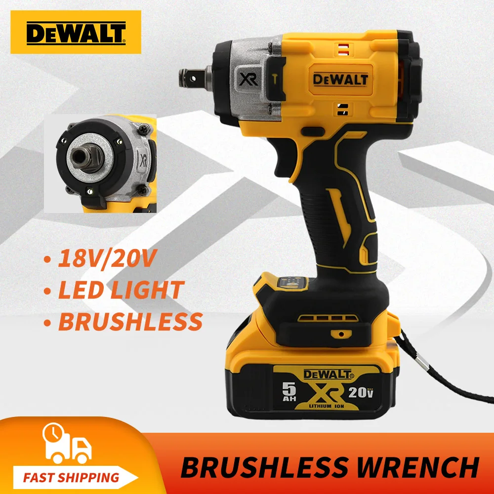 DEWALT 20v Lithium battery High torque brushless impact wrench300N.m High quality cordless impact driver Rechargeable power tool