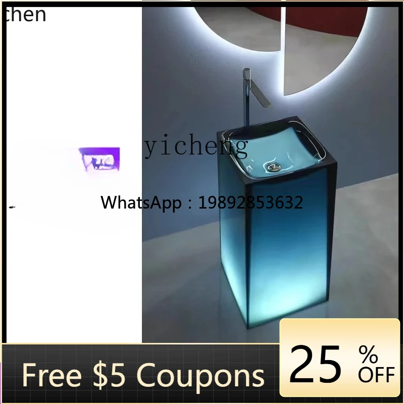 

Умывальник ABB для ванной комнаты и открытых пространств, от пола до потолка, из прозрачной смолы, в форме колонны, цвет прозрачный