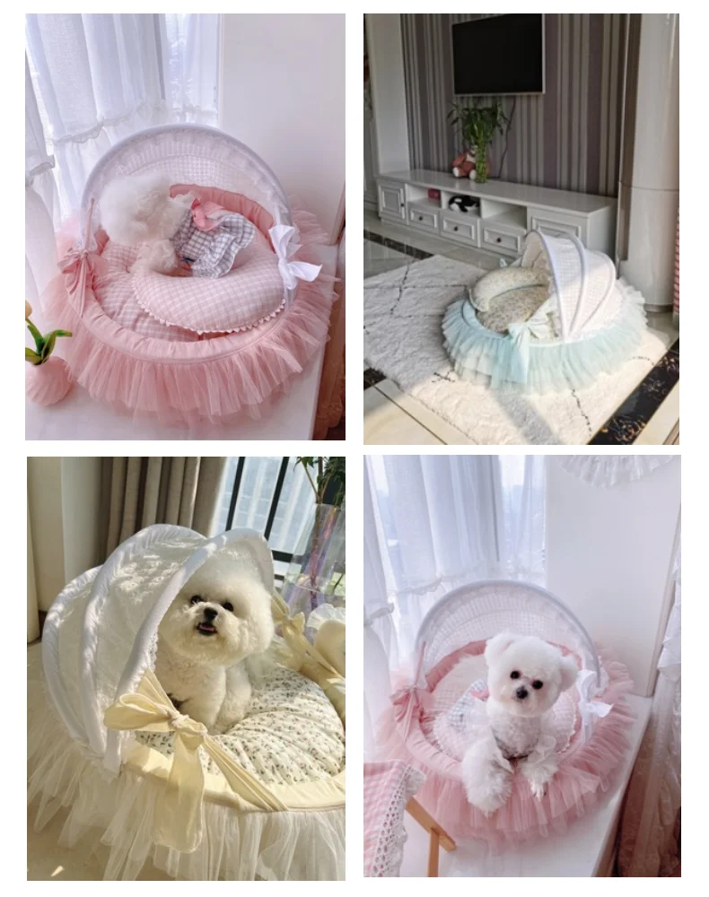 Articoli per animali domestici-Dog Cat Princess Cradle Deluxe Bed Puppy Kitten Luxury Bed Sofa Pet Supplies cuscino accessori cestino