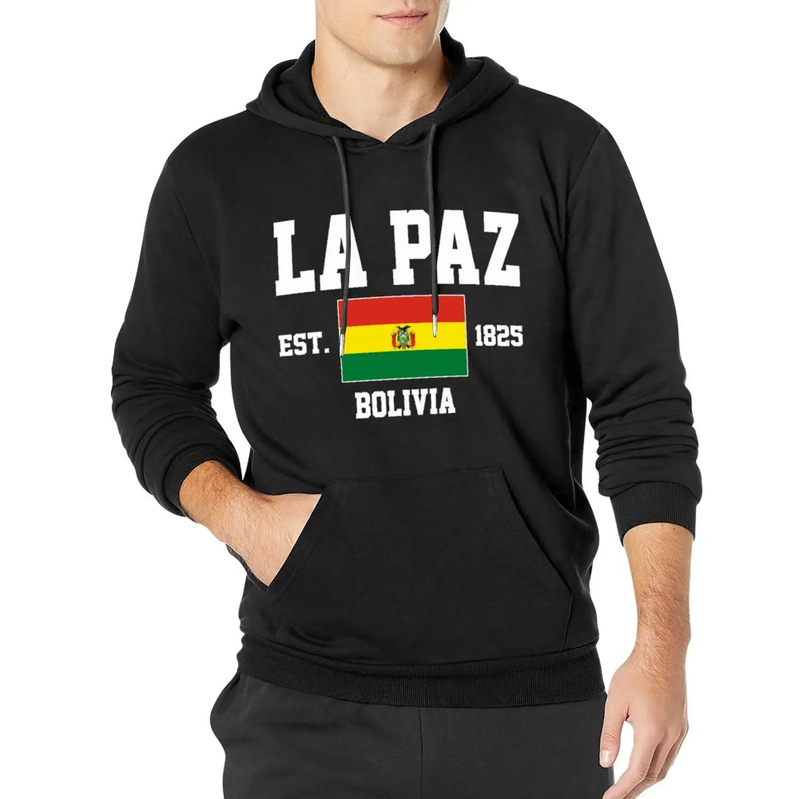 

Men Women Hoodies Bolivia EST.1825 La Paz Capital Hoodie Pullover Hooded Hip Hop Sweatshirt Cotton Unisex