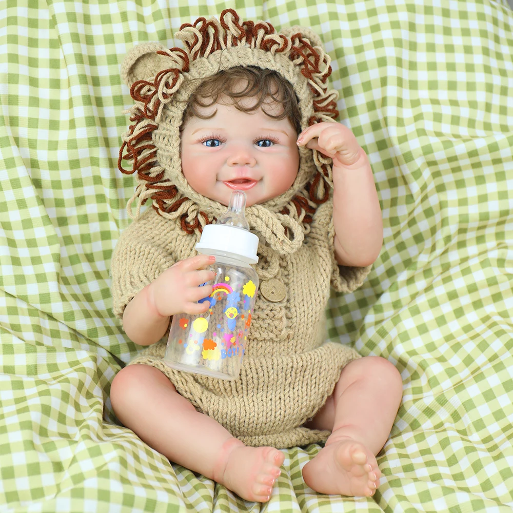 18インチのリアルなソフトシリコンリボーンドール、リアルな塗装の3Dスキン、複数層の塗装と手植えの髪、女の子へのギフト