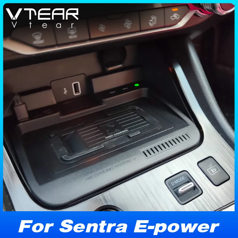 

For Nissan Sentra Sylphy E-Power Car Wireless Charger Fast Mobile Phone Charging Plate Adapter Interior Accessories 2021-2024