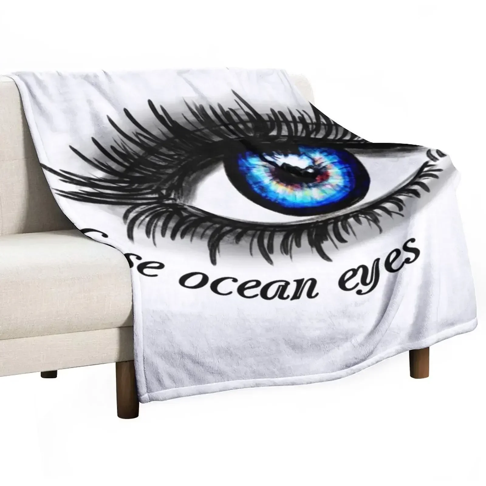 Ocean Eyes Drawing Throw Blanket Soft Big Beautifuls anime Blankets