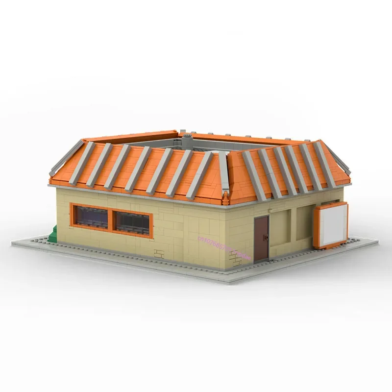 NEW custom 3071PCS Simpsing Movie MOC Krusty Hamburg restaurant model DIY creative ideas Child Toy Assembly Puzzle birthday Gift
