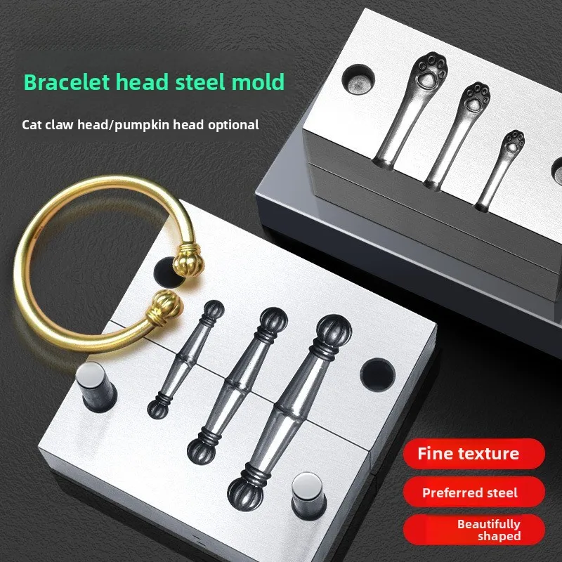 DIY Jewelry Mold Tool 3 in 1 Metal Stamping for Bracelet Pendant Pumpkin Cat Paw Handmade Supply