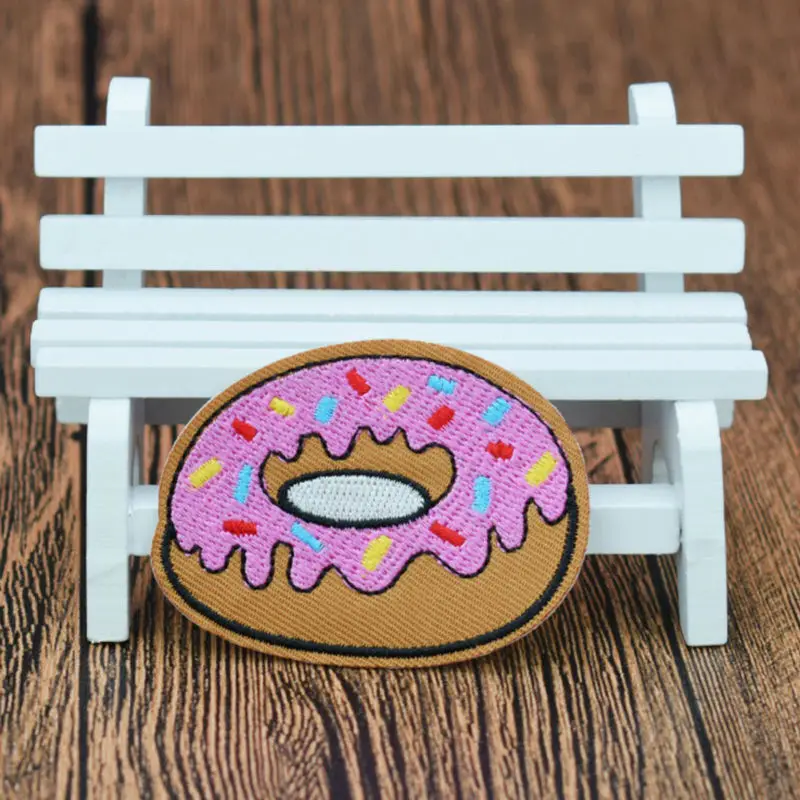 10 pcs Donuts patches badges for clothing iron embroidered patch applique iron sew on Diy patches sewing accessories for clothes