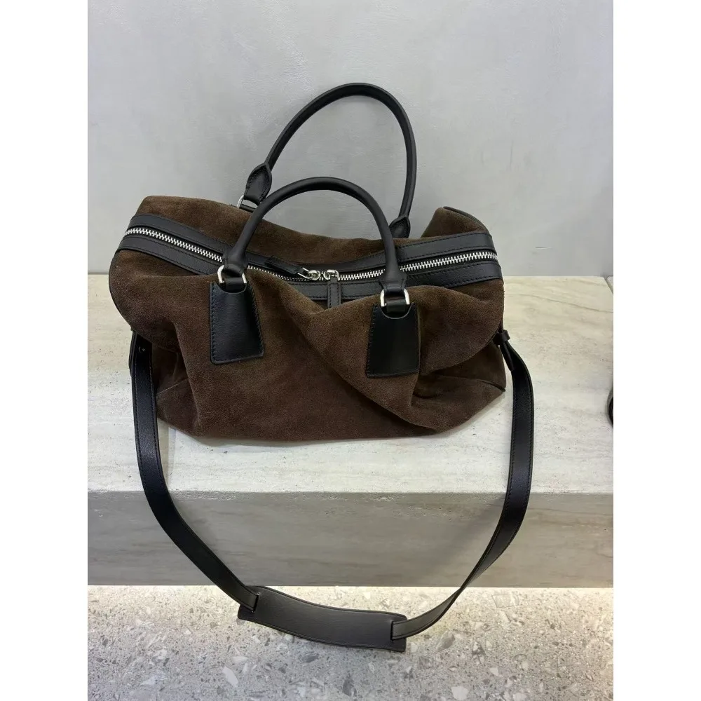 

Autumn Winter New Niche Design Retro Old Money Style Commuting Casual Versatile Large Capacity Suede Shoulder Oblique Span Bag
