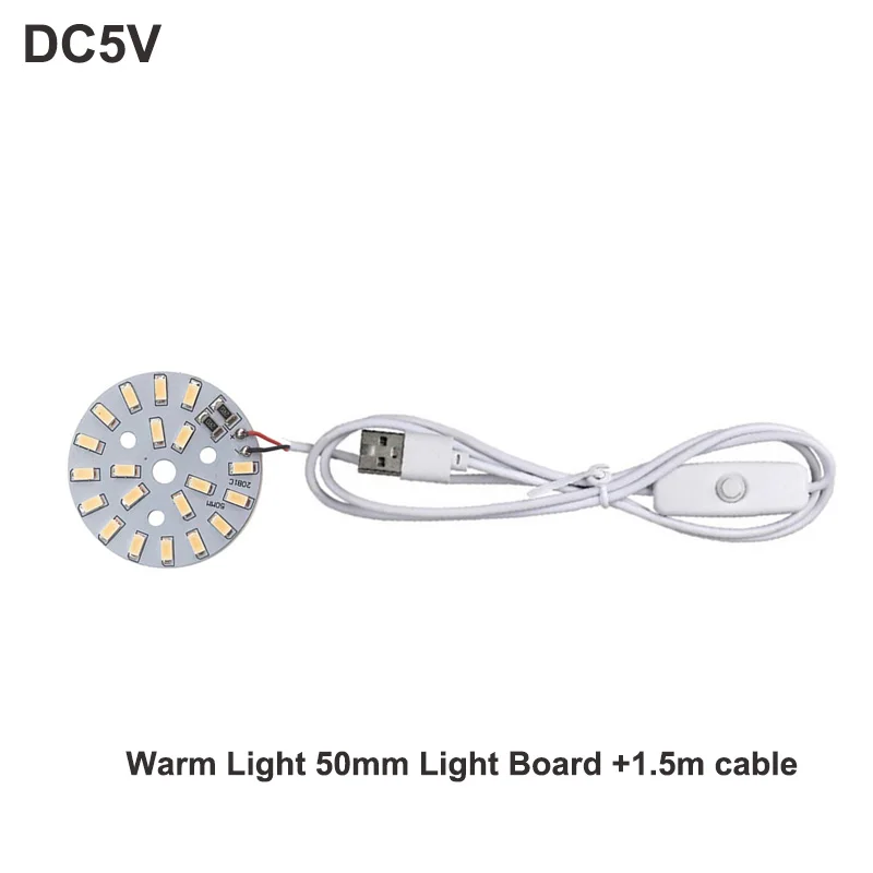 Warm White Color DC5V 10W USB LED Lights 5730 Chip Single Dimmer Reading Night Desk Book Tablet Reading Lamp Switch Power Cable