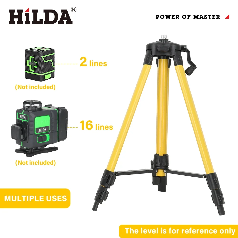 HILDA 1.2M 5/8 Inch Tripod Adjustable Height Thick Ferroalloy Laser Level Stand Base for Self Leveling