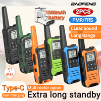 2x Baofeng F22 PMR446 FRS Mini Walkie Talkie Portable LCD Display Long Range Two-way Radio For Restaurant Hunting