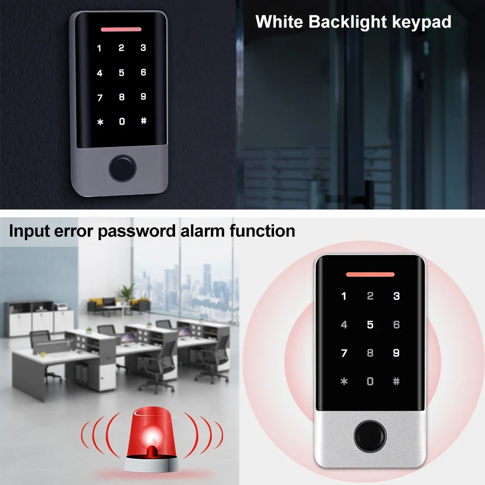 Bluetooth TTLock Fingerprint Access Controller RFID Keypad Touch Metal Password Door Opener System Smart Card APP Remote Unlock