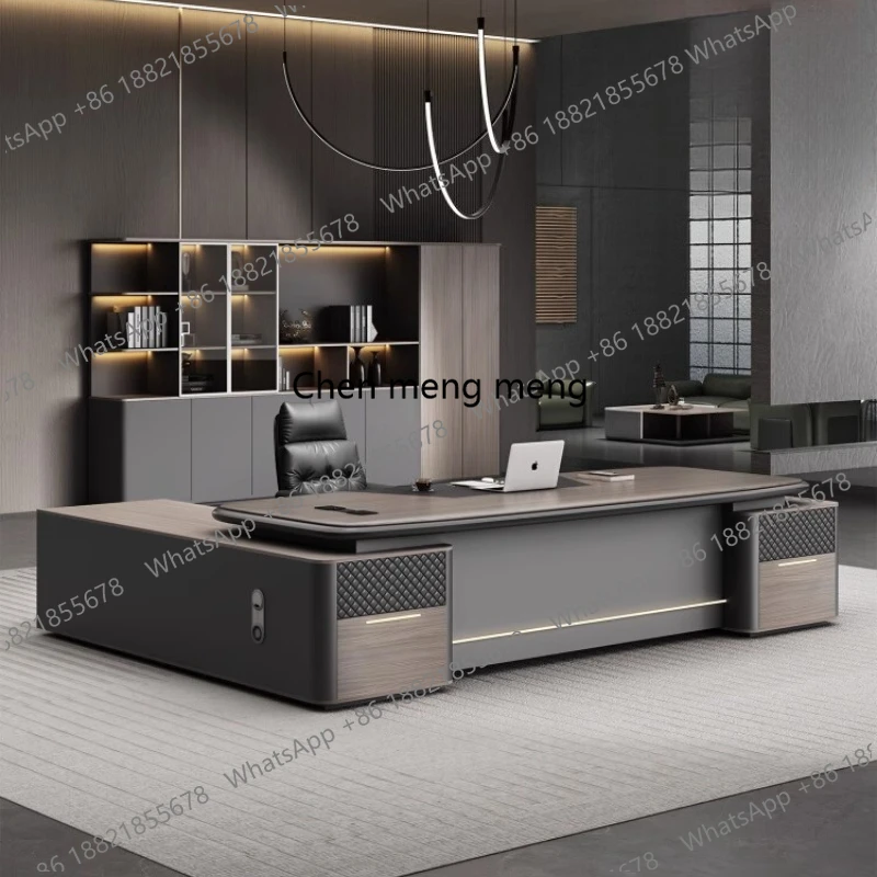 Boss Desk Luxury High-end Paint Desktop Large Desk Simple Modern Computer L Shaped Table Chair Manager Combination Furniture