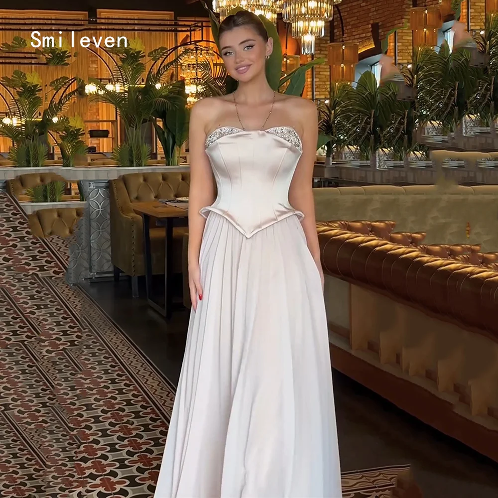 

Smileven Luxury Appliques A Line Evening Dress Sweetheart Beading Formal Prom Dresses Pink Chifforn Party Gowns Customized 2026