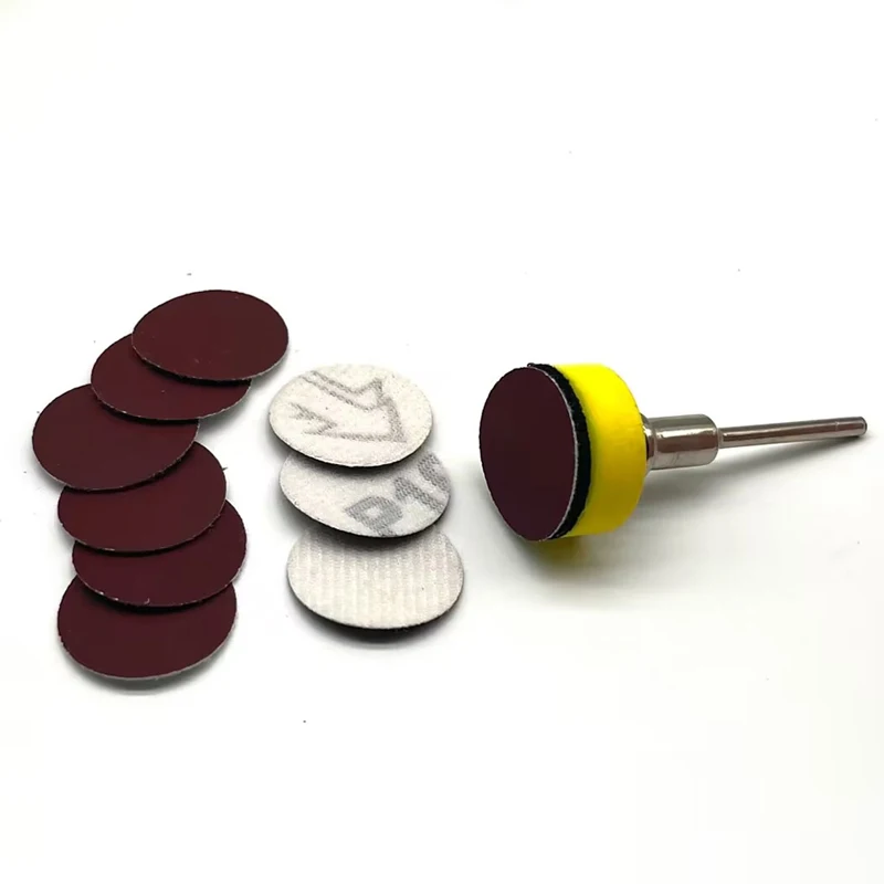 11 Stück Mini-Auto-Schaumbohrer-Polierpad-Set mit Klettverschluss, 1 Zoll, 25 mm Detail, Schwamm, Wolle, Wachsen, Polierpads mit Rückseite