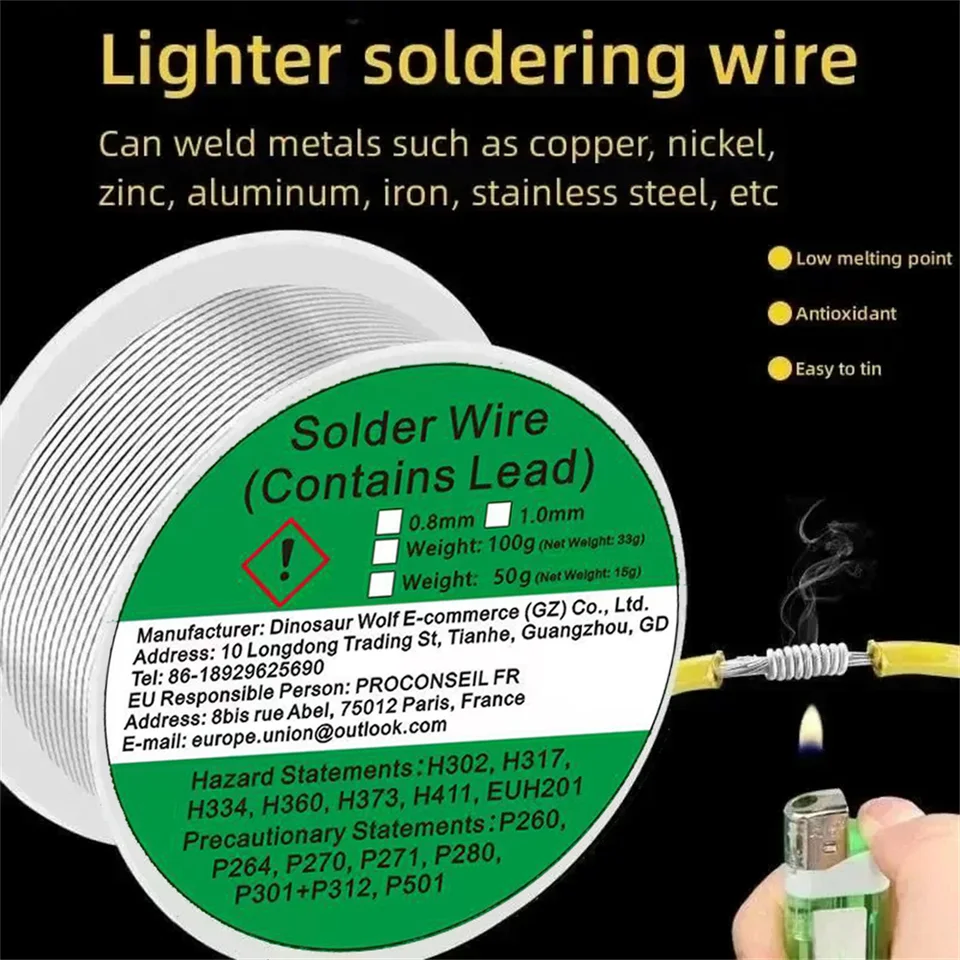 0.8mm 1.0mm 20g 50g 100g Soldering Tin Wire Tin Melt Rosin Core Solder Soldering Wire Roll No-clean FLUX 2.0%, image 2